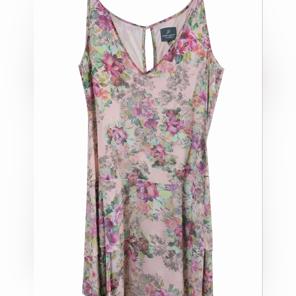 Adrianna Papell Pink Floral Chic Swing Dress Sz 6 New